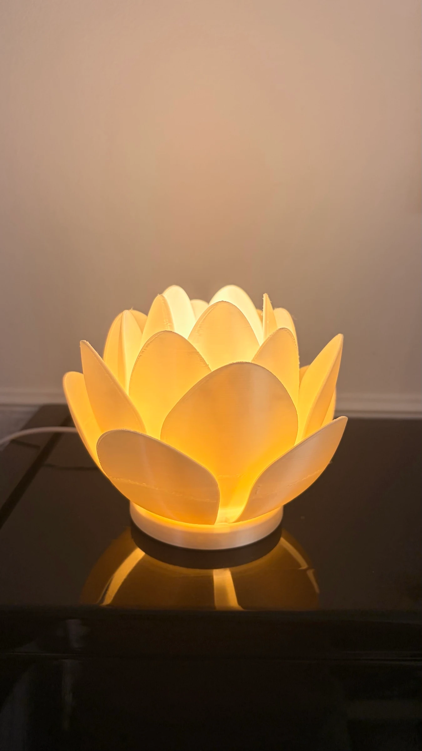 Lámpara decorativa Lotus blanco seda - lámpara de noche – photo 5